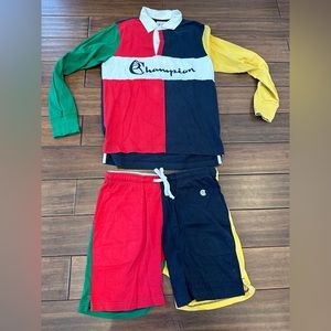 Todd Snyder x Champion Colorblock Rugby & Shorts Set